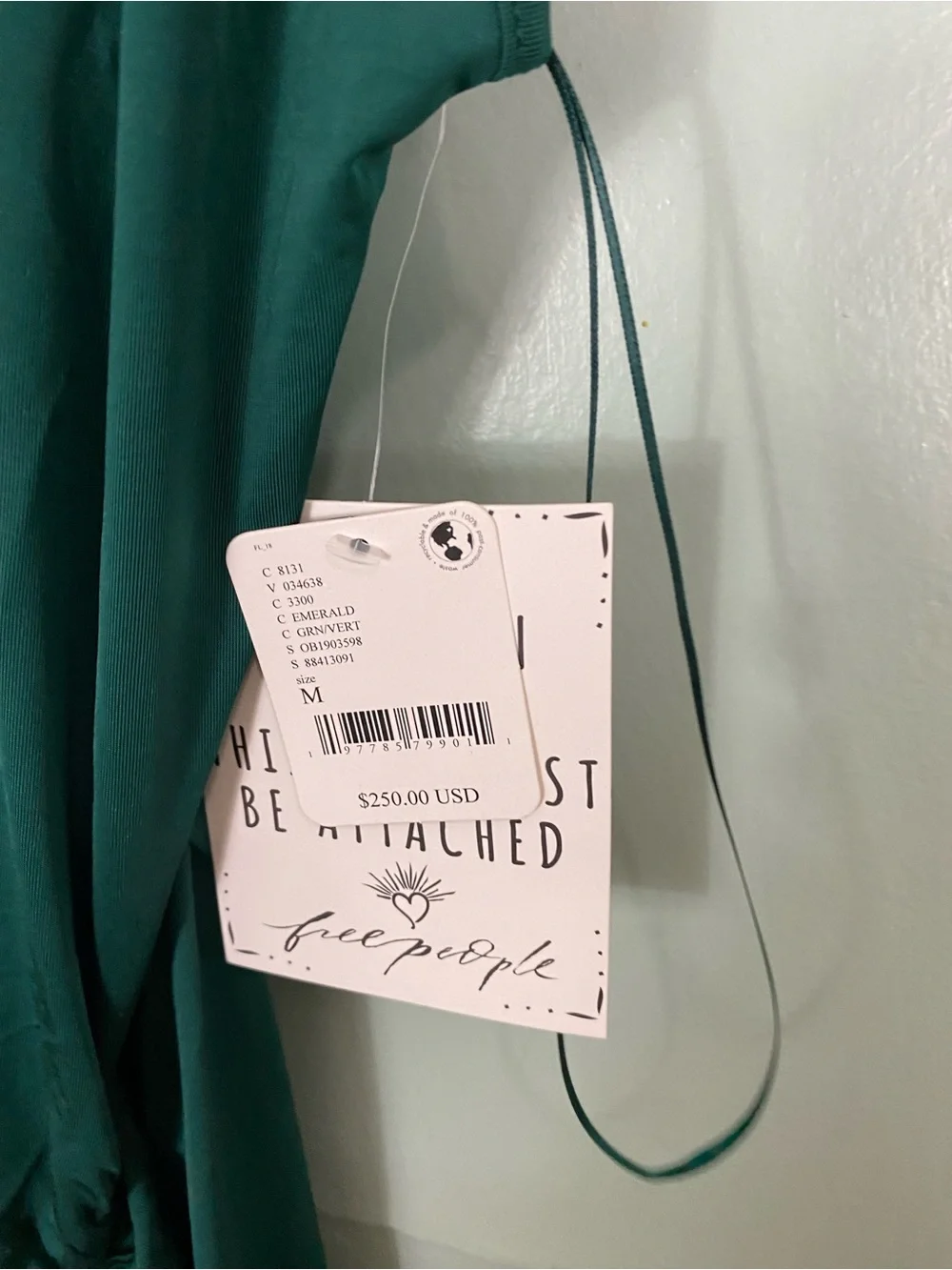 Free People‎ Roxanne Dress Stretchy Slouchy Lagenlook Emerald Green Medium